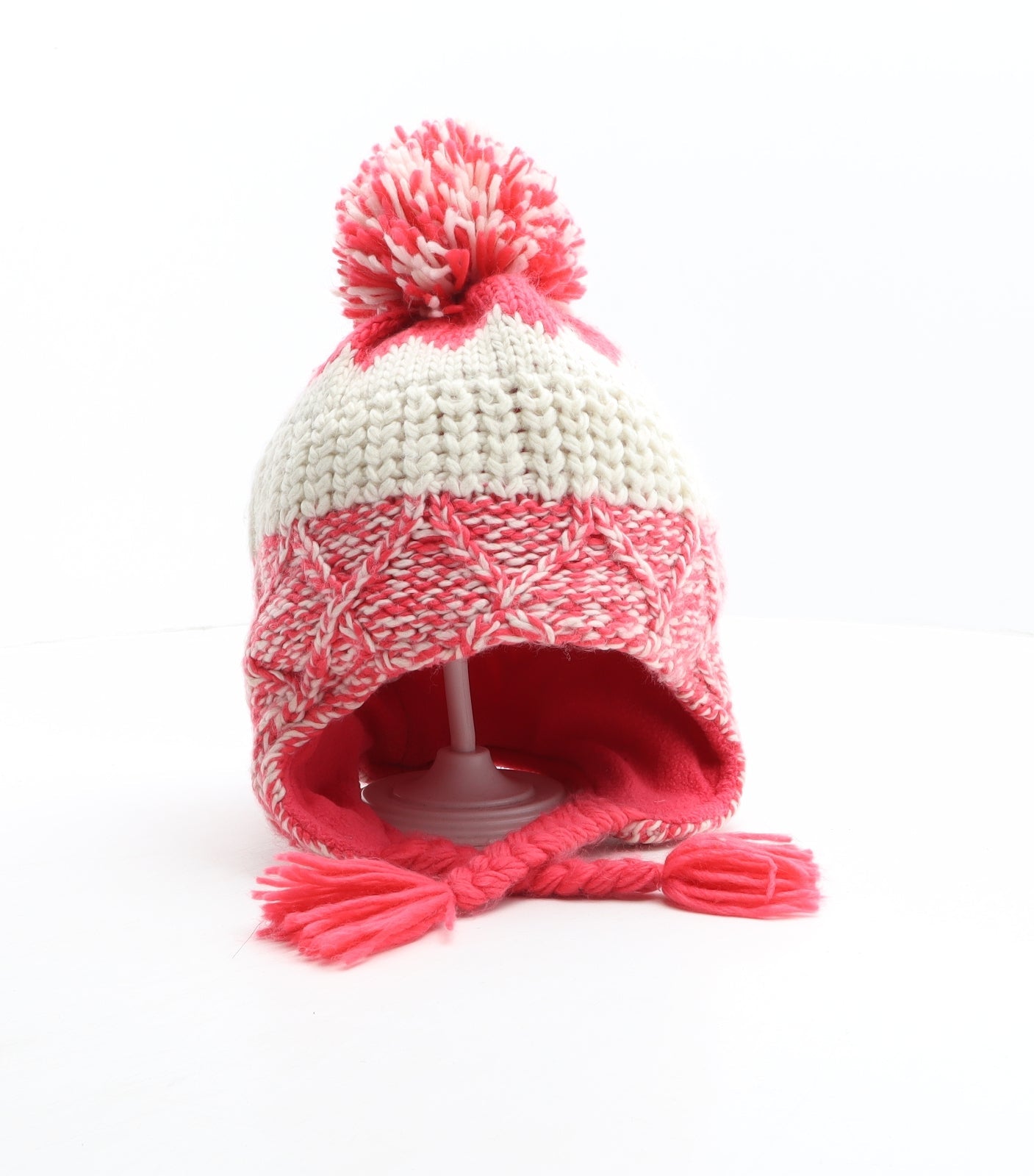 George Girls Pink Geometric Acrylic Bonnet One Size