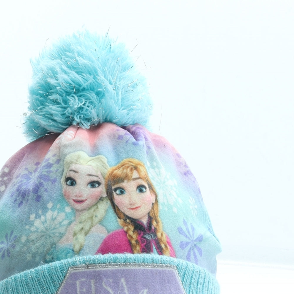 George Girls Multicoloured Geometric Acrylic Bobble Hat Size S - Frozen