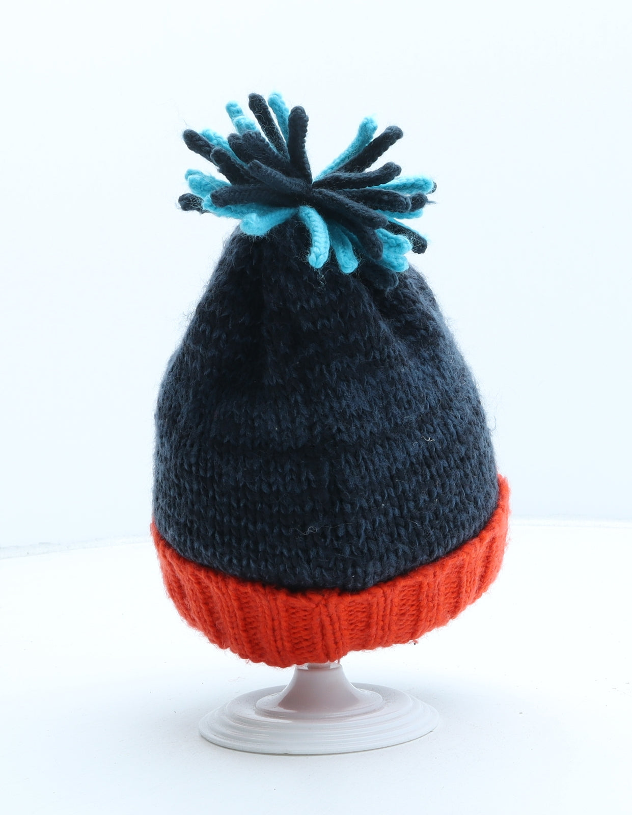 George Boys Blue Acrylic Bobble Hat One Size - Knights