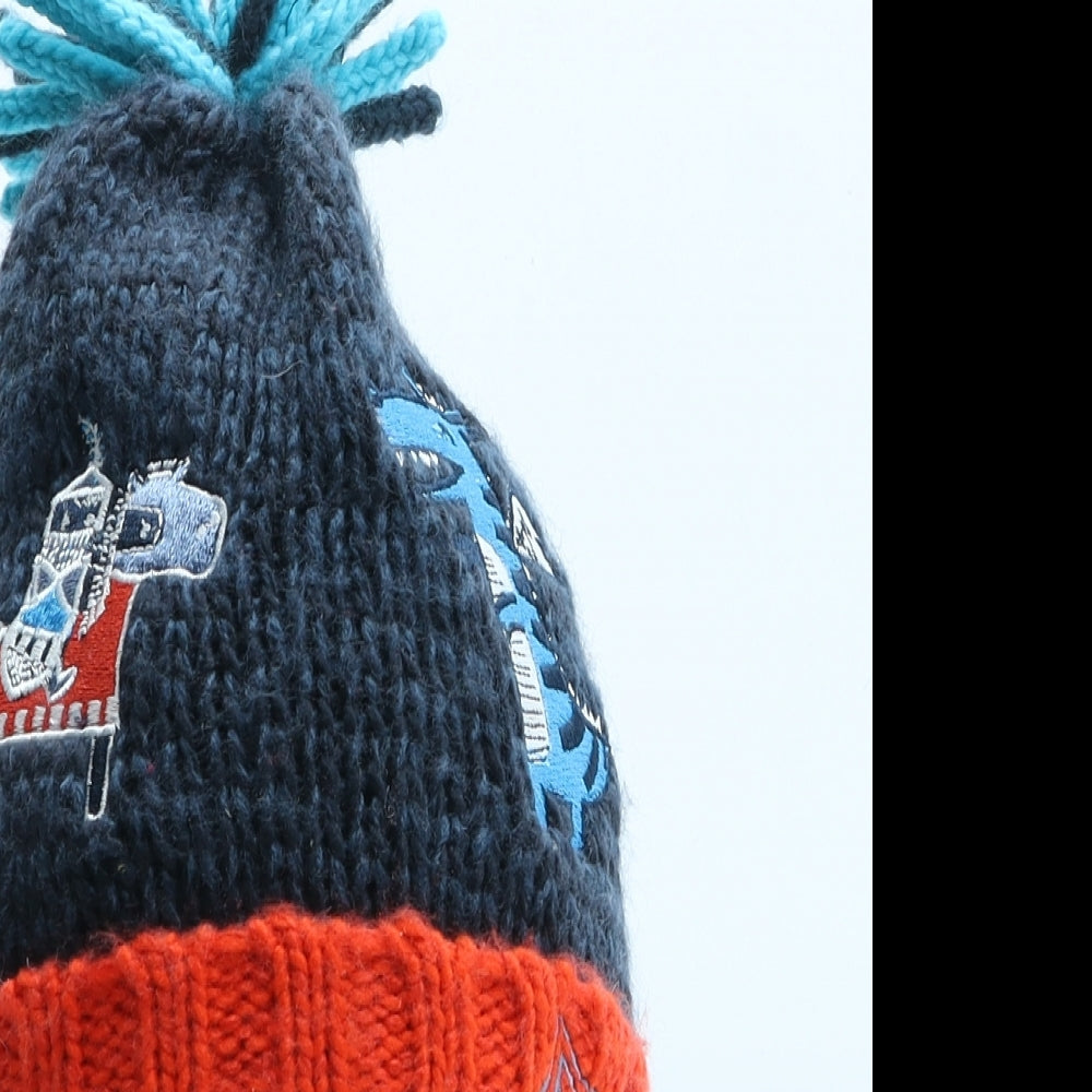 George Boys Blue Acrylic Bobble Hat One Size - Knights