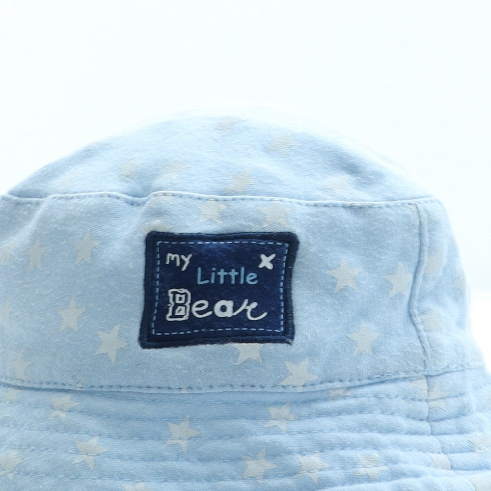 George Boys Blue Geometric 100% Cotton Bucket Hat Size S - Stars My Little Bear