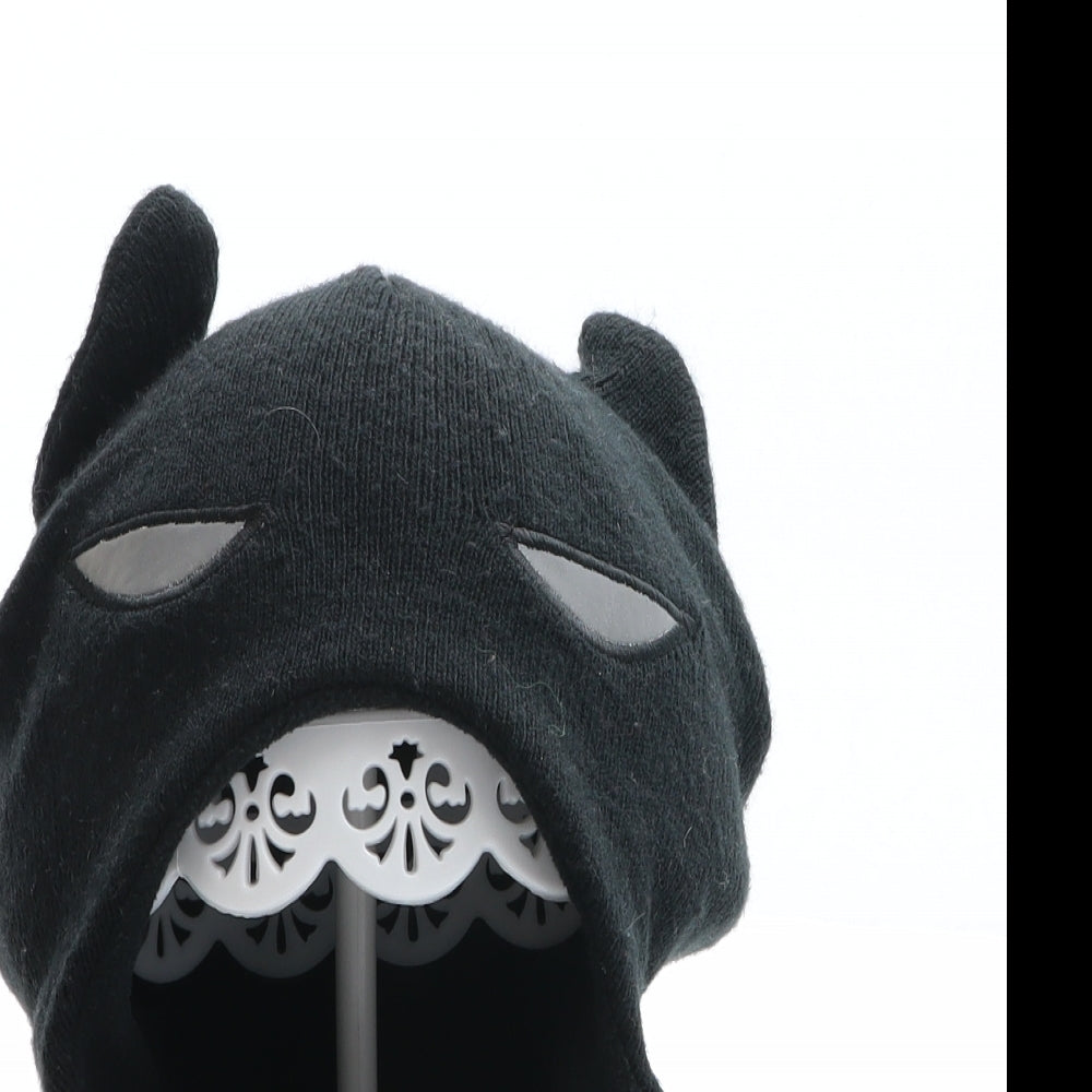 Primark Boys Black Acrylic Bonnet Size M - Batman, DC, Reflective
