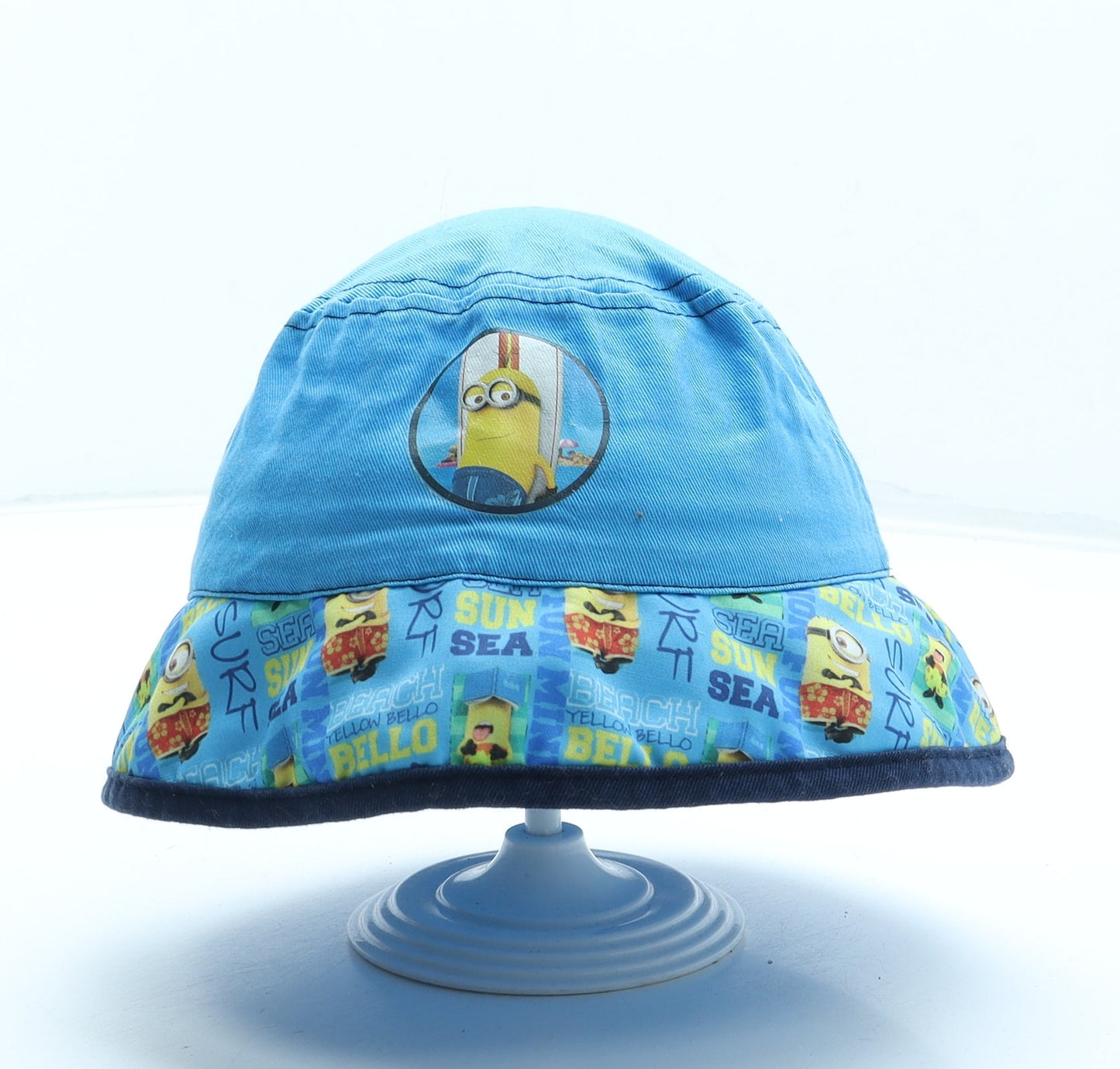 F&F Boys Blue Geometric Cotton Bucket Hat Size S - Minions
