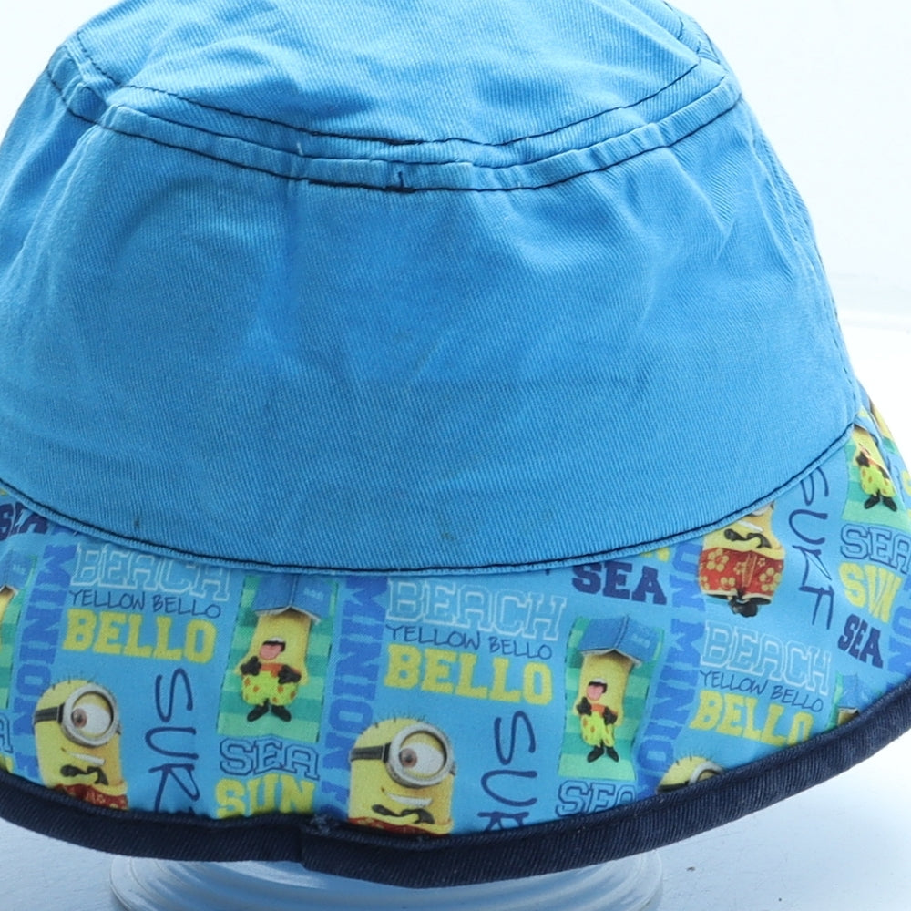 F&F Boys Blue Geometric Cotton Bucket Hat Size S - Minions