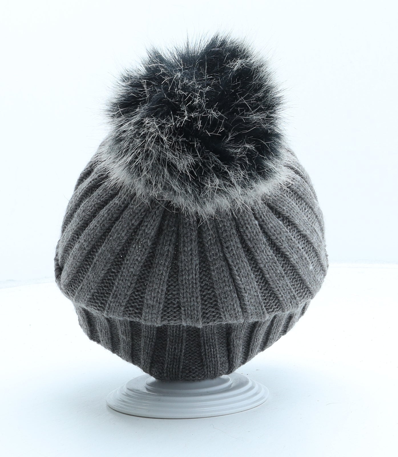 Primark Girls Grey Acrylic Bobble Hat One Size