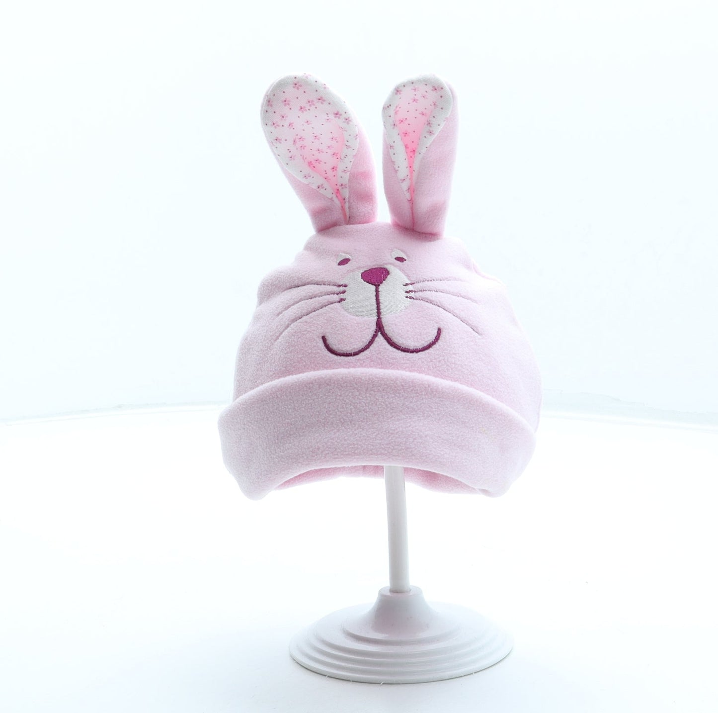 Preworn Girls Pink Polyester Beanie Size S - Bunny Rabbit Ears