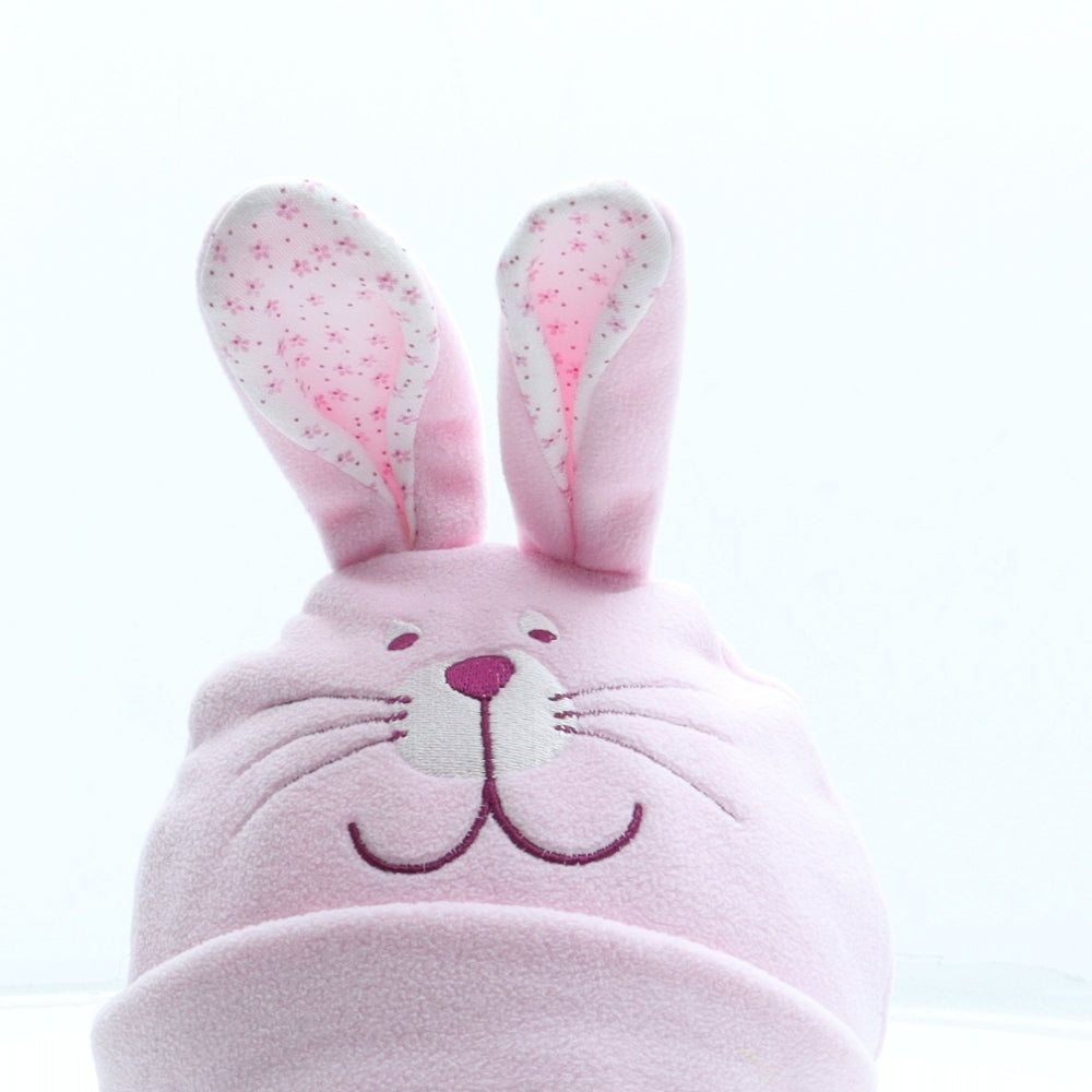 Preworn Girls Pink Polyester Beanie Size S - Bunny Rabbit Ears