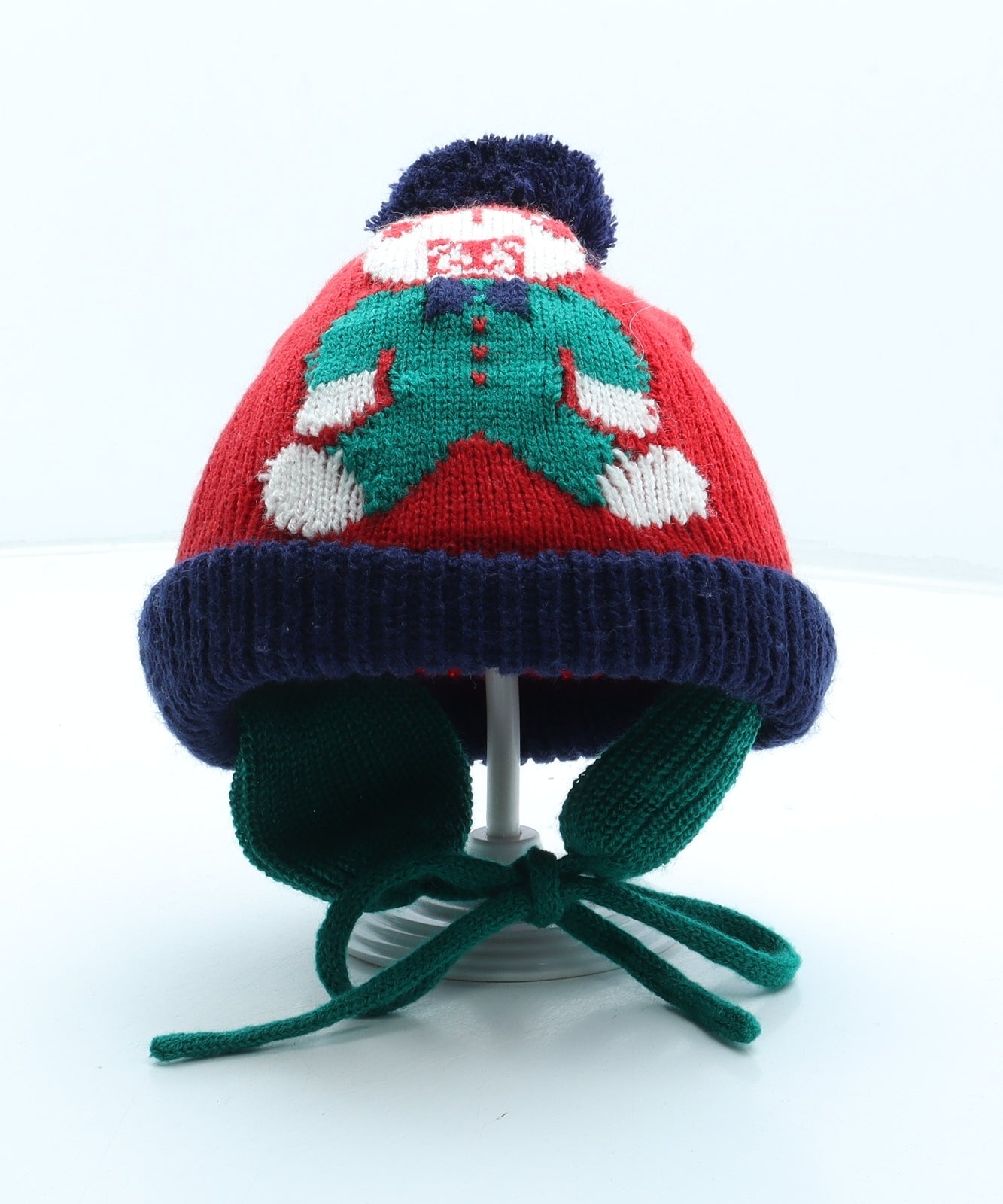Preworn Boys Multicoloured Geometric Acrylic Bobble Hat One Size - Bear