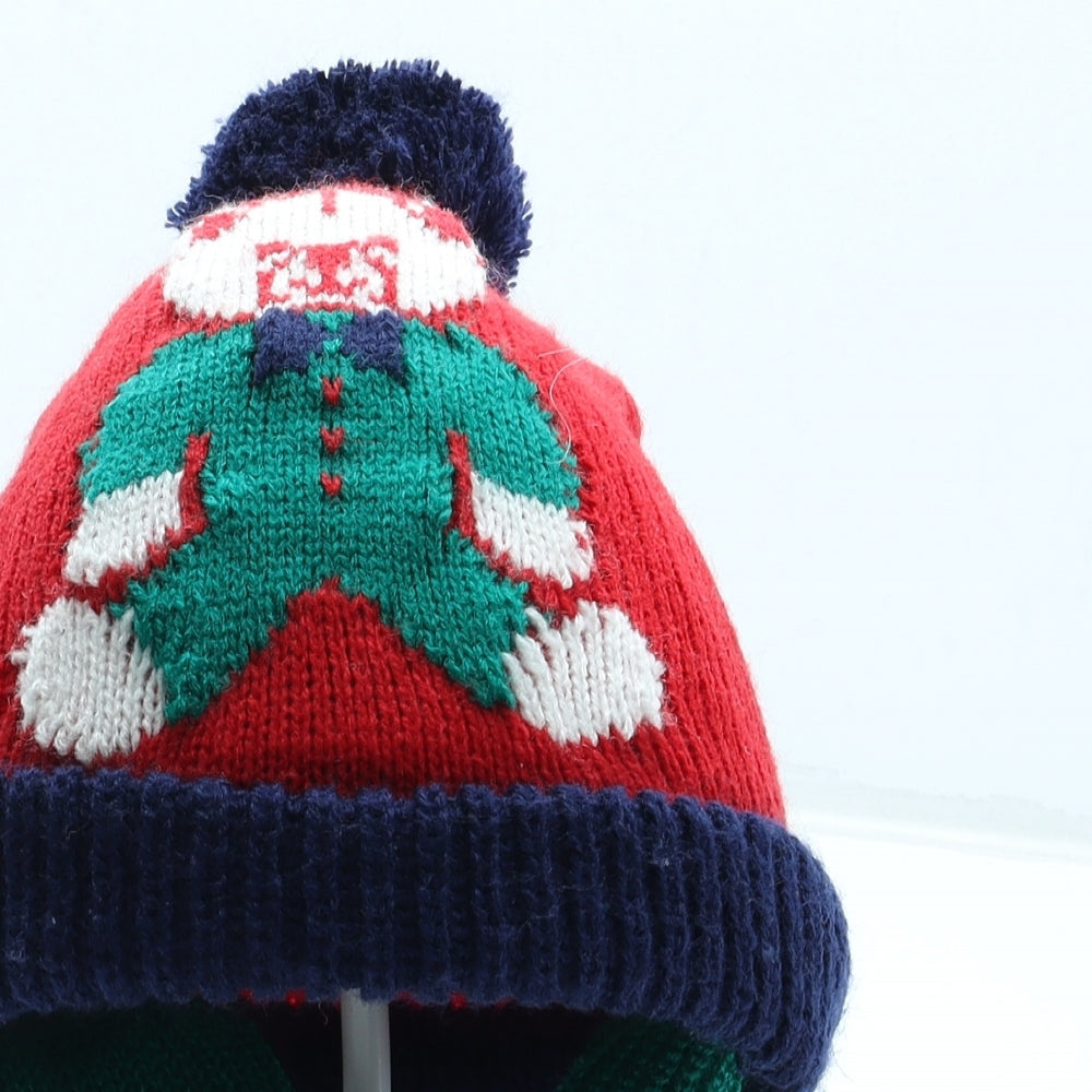 Preworn Boys Multicoloured Geometric Acrylic Bobble Hat One Size - Bear