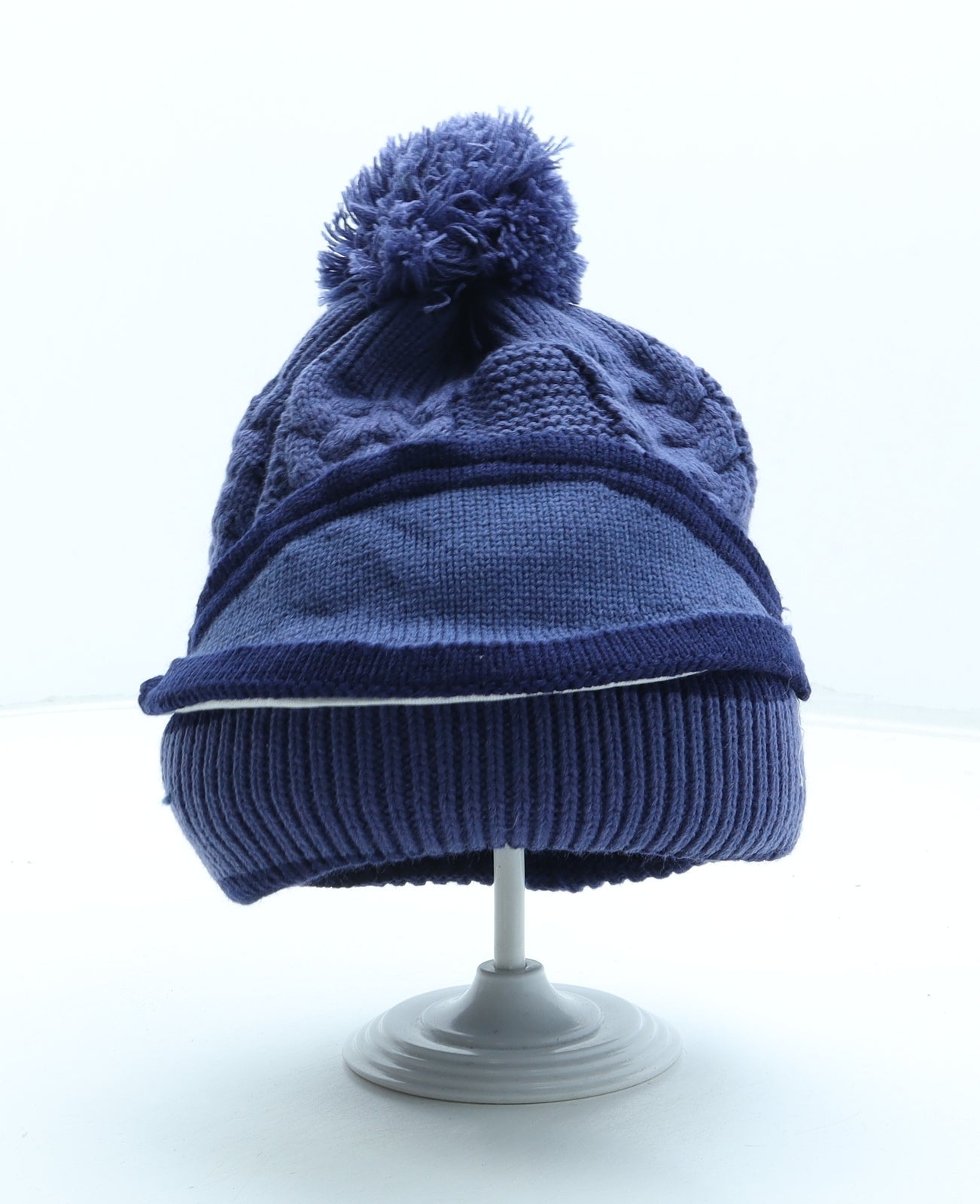 Preworn Boys Blue Acrylic Bobble Hat One Size