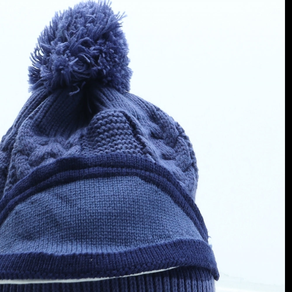 Preworn Boys Blue Acrylic Bobble Hat One Size