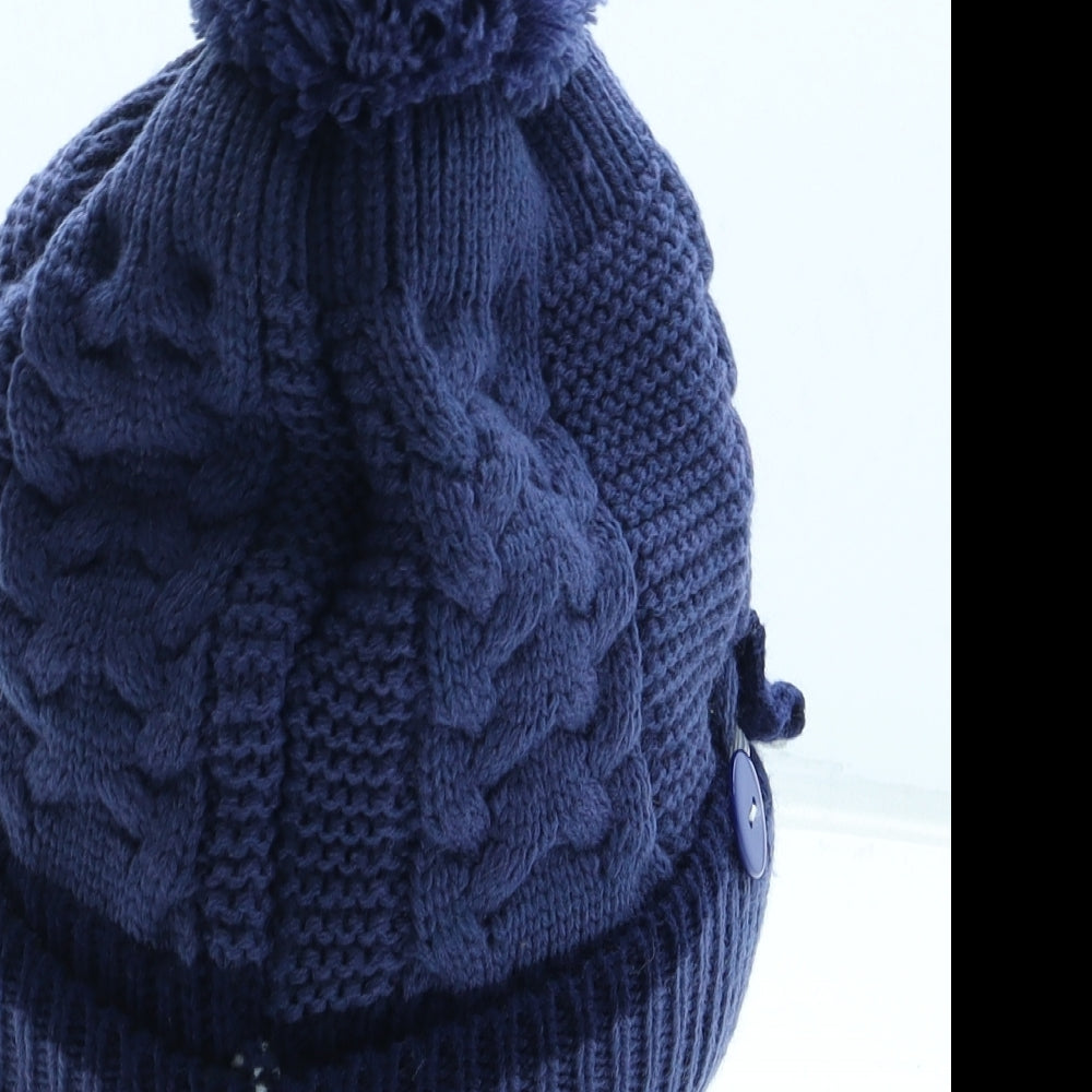 Preworn Boys Blue Acrylic Bobble Hat One Size