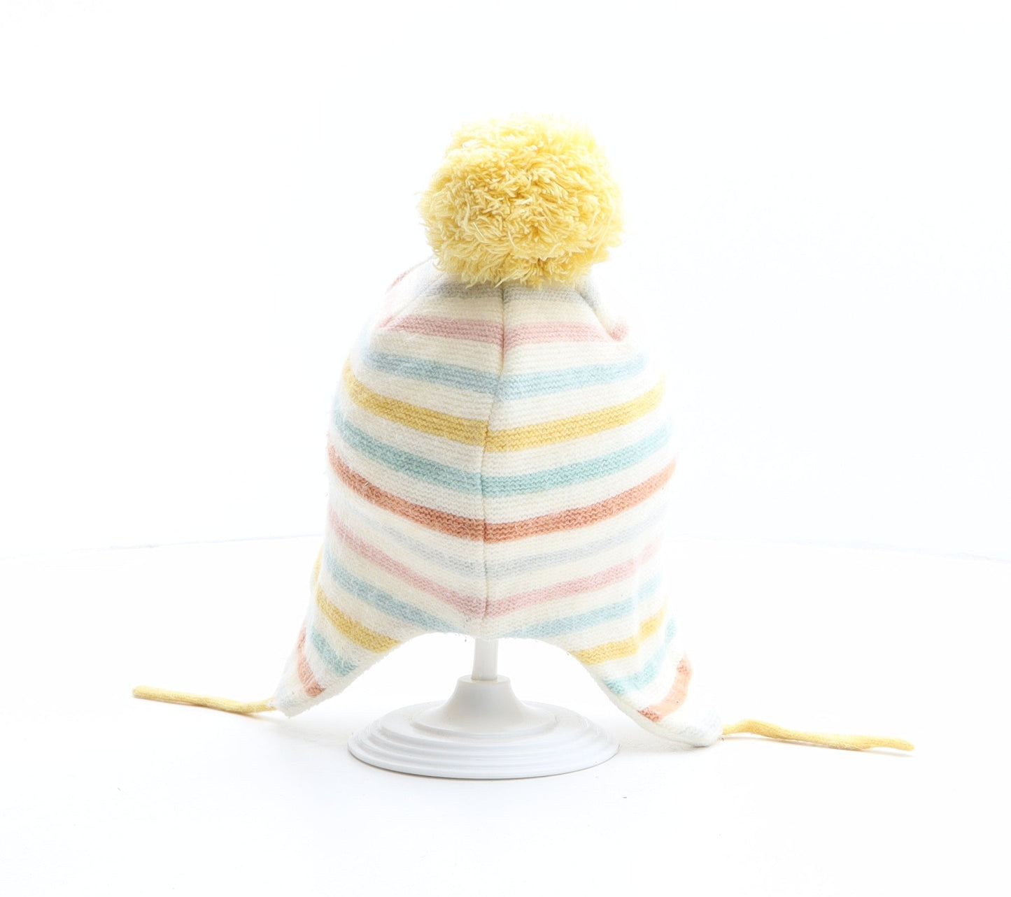 Primark Girls Multicoloured Striped Polyester Bonnet One Size