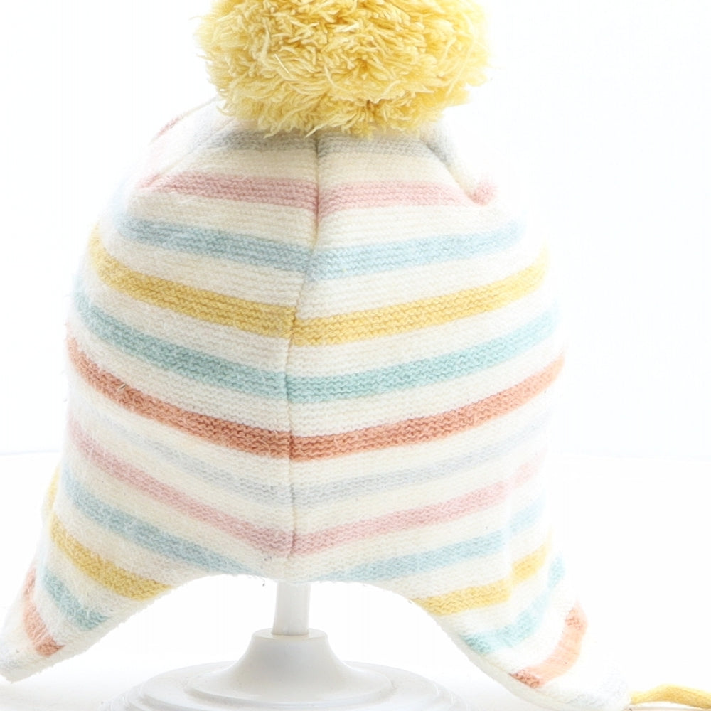 Primark Girls Multicoloured Striped Polyester Bonnet One Size