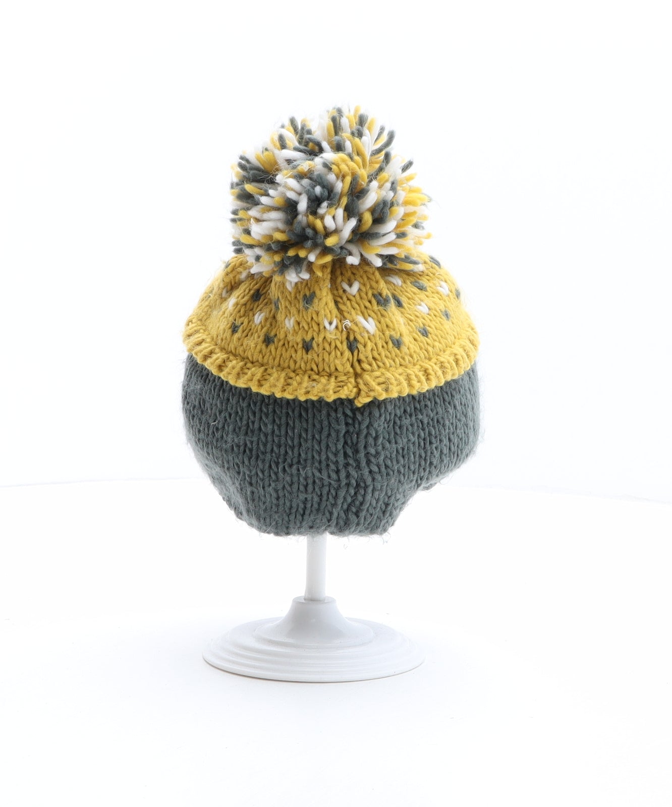 George Boys Grey Acrylic Bobble Hat One Size - Penguin Design