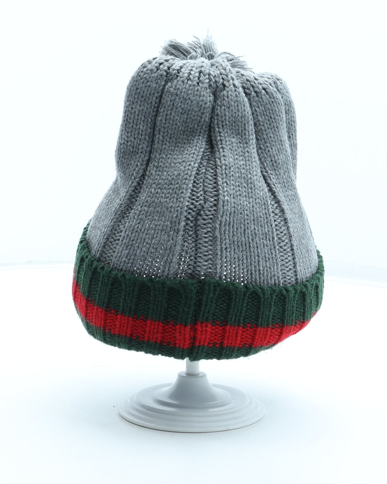 Preworn Boys Multicoloured Striped Acrylic Bobble Hat One Size