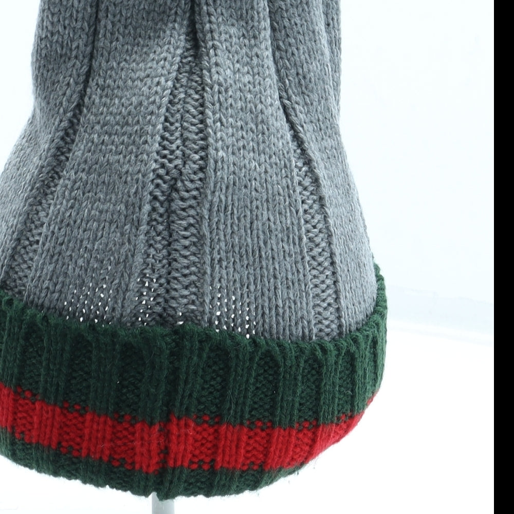 Preworn Boys Multicoloured Striped Acrylic Bobble Hat One Size