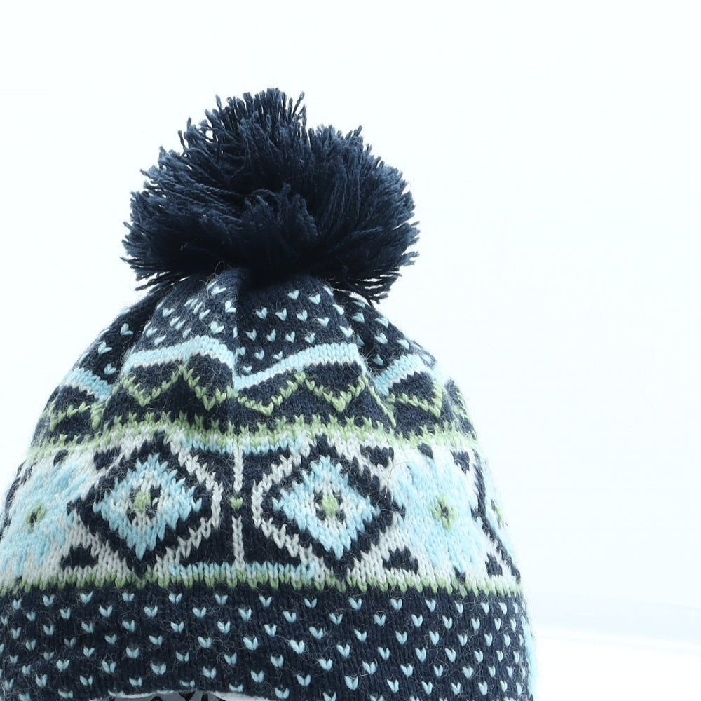 Preworn Boys Multicoloured Geometric Acrylic Bobble Hat Size S