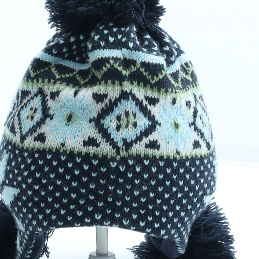Preworn Boys Multicoloured Geometric Acrylic Bobble Hat Size S