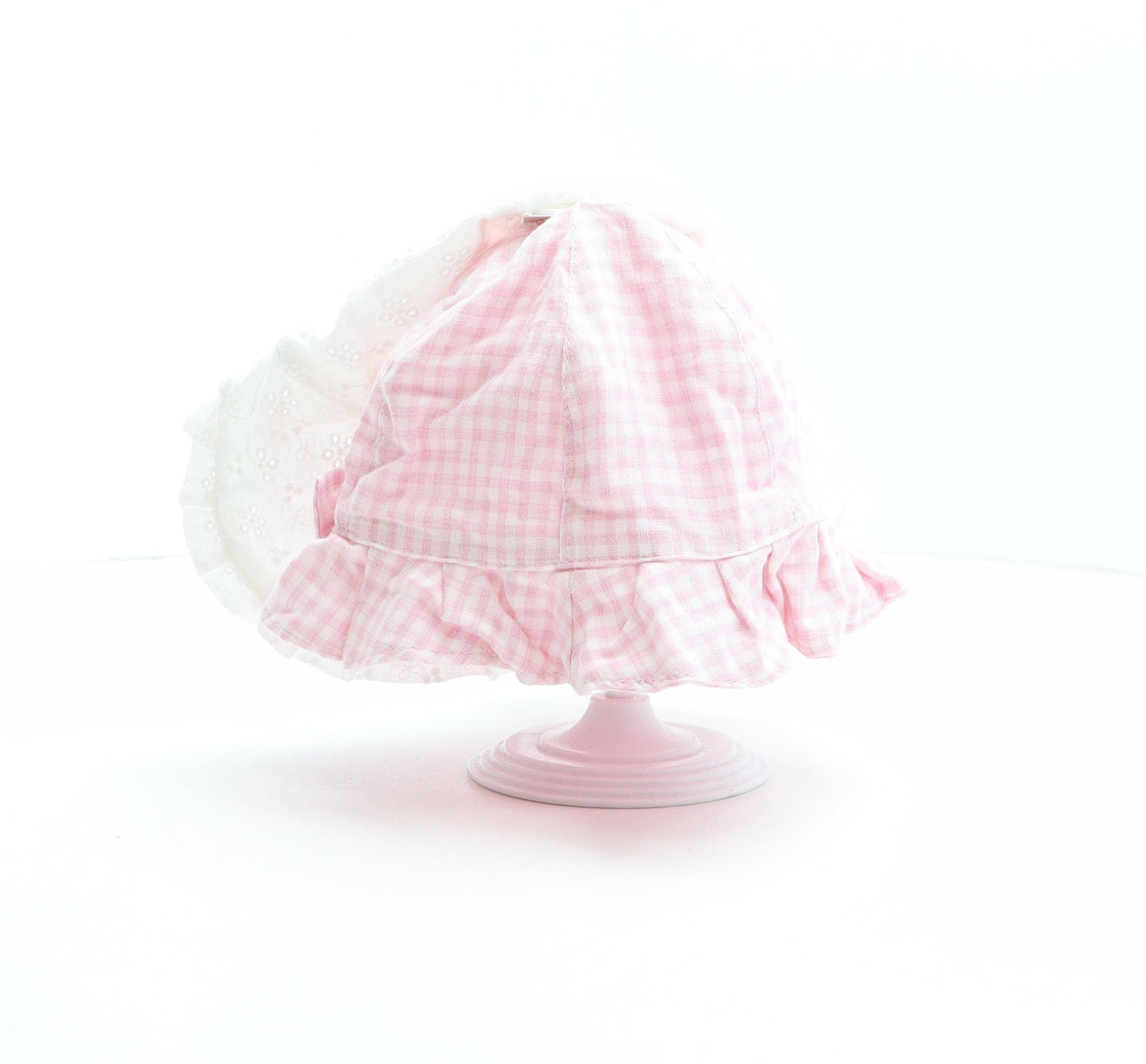 George Girls Pink Check Viscose Bucket Hat One Size - Size 12-18 months, Two pack