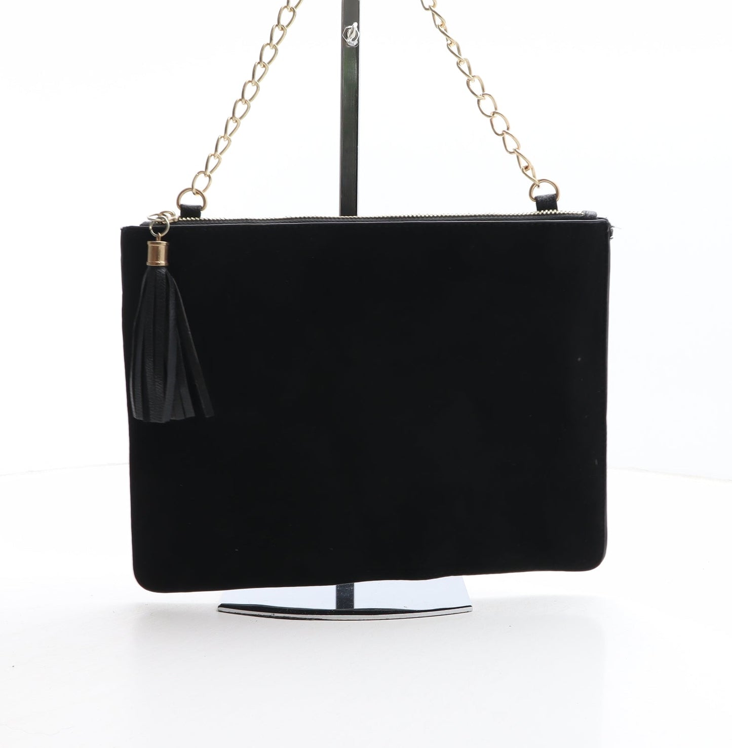 Primark Womens Black Solid Polyurethane Crossbody Size Medium