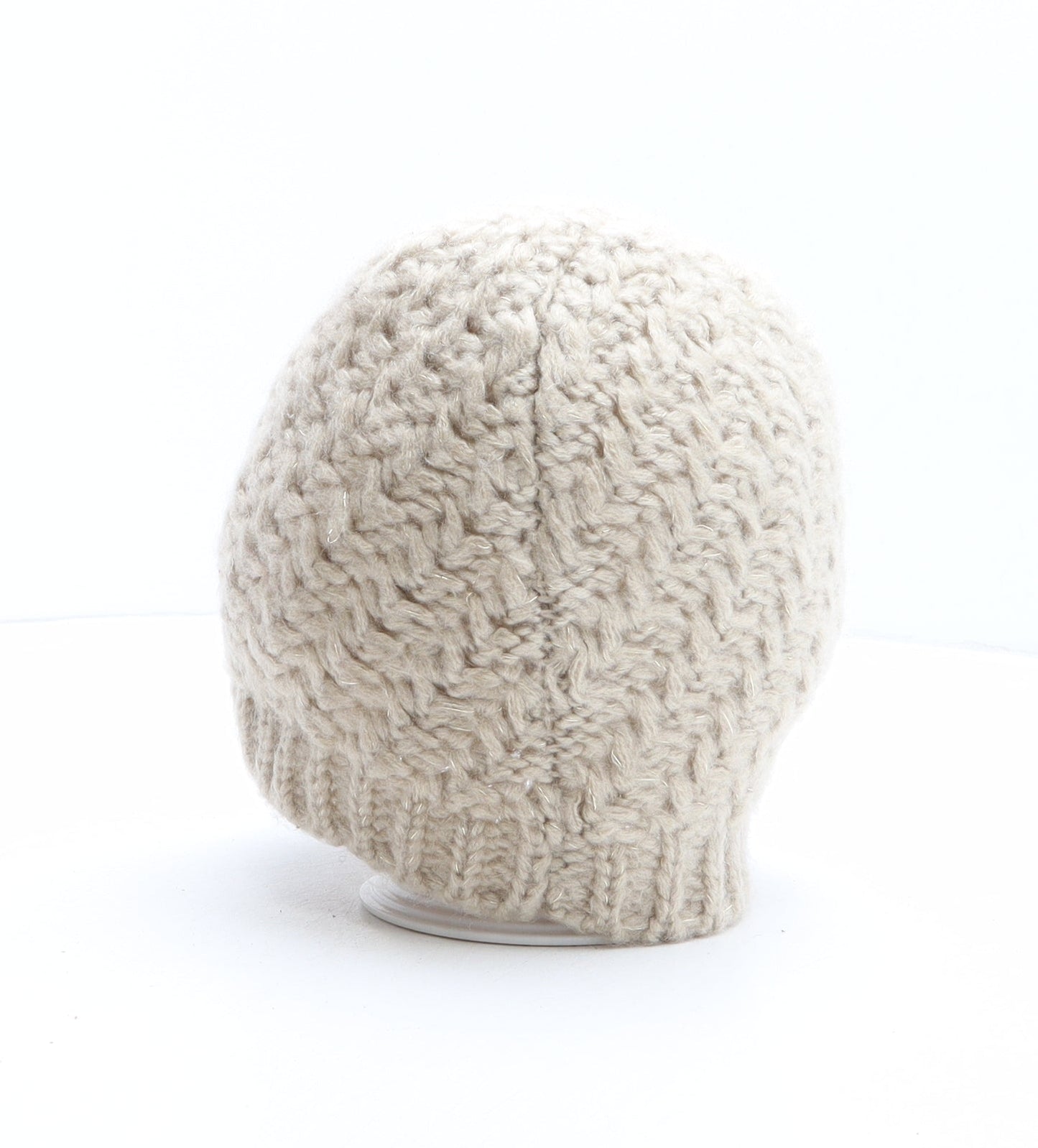 F&F Womens Beige Acrylic Beanie One Size