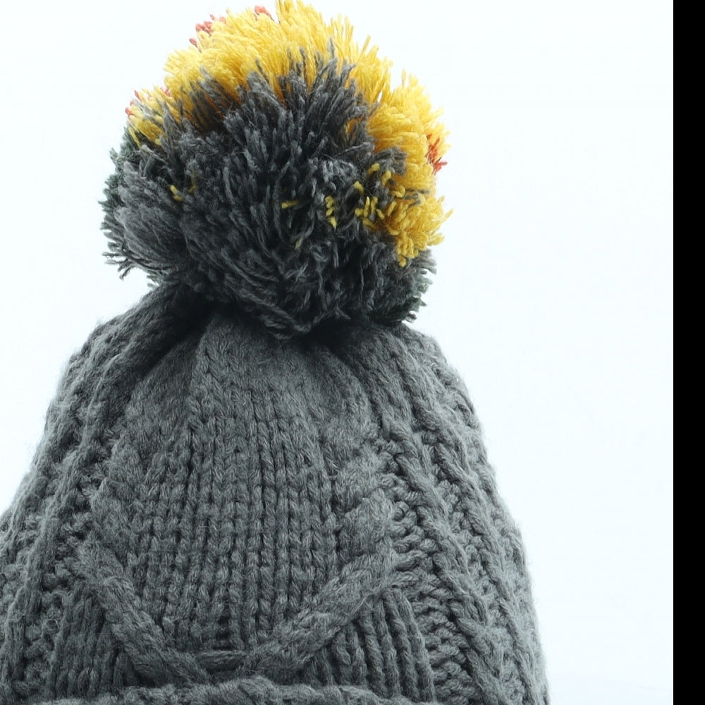George Boys Grey Acrylic Bobble Hat Size S - Size 1-3 Years