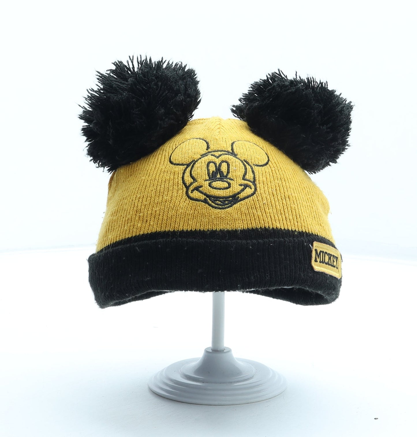 F&F Boys Orange Acrylic Bobble Hat One Size - Mickey Mouse Size 6-12 Months