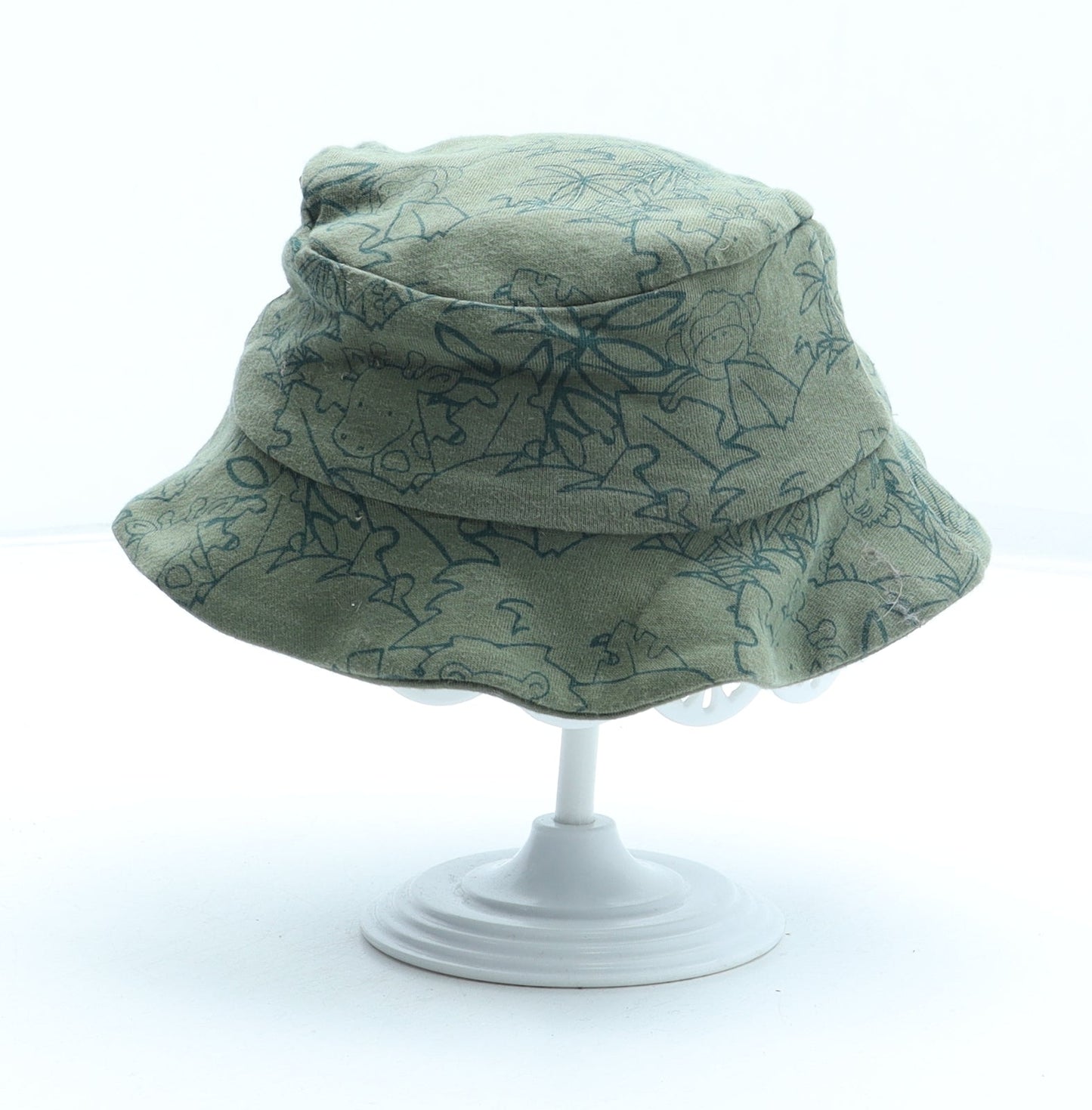 F&F Boys Green Geometric 100% Cotton Bucket Hat One Size - Safari Size 9-12 Months