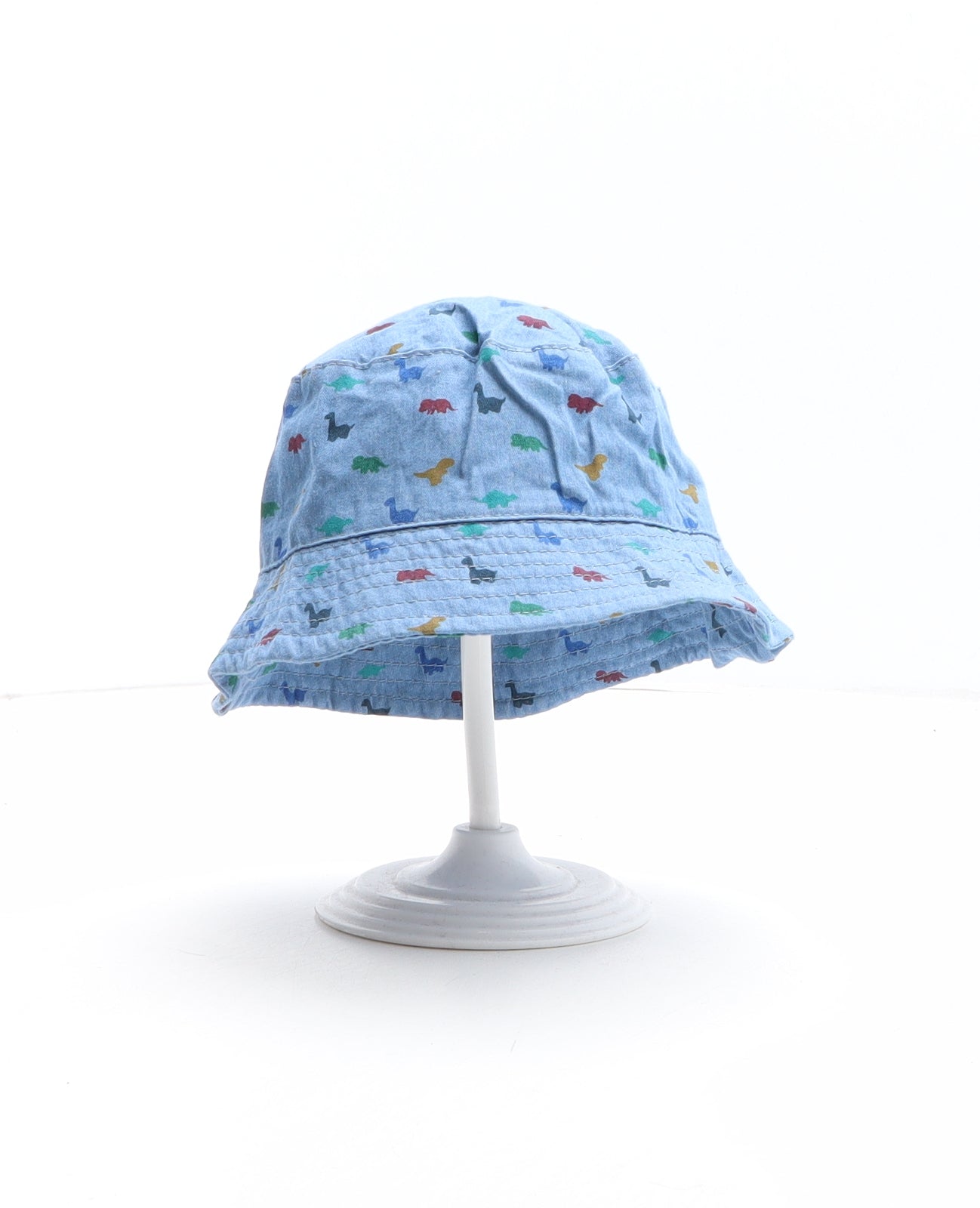 George Boys Blue Cotton Bucket Hat One Size - Size 3-6 months, Dinosaur Pattern