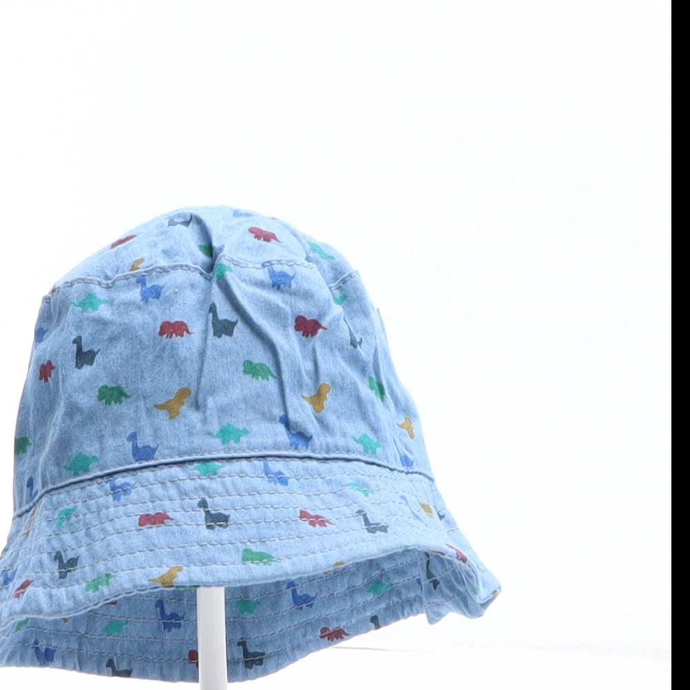 George Boys Blue Cotton Bucket Hat One Size - Size 3-6 months, Dinosaur Pattern