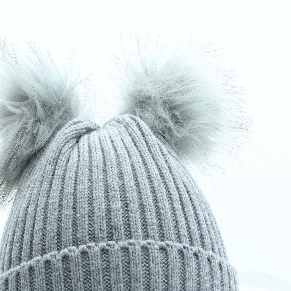 Pep&Co Girls Grey Acrylic Beanie One Size