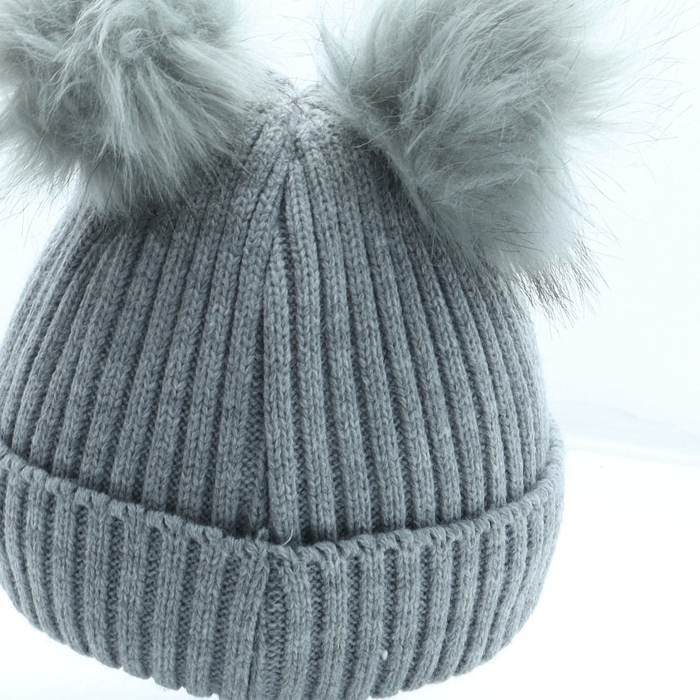 Pep&Co Girls Grey Acrylic Beanie One Size