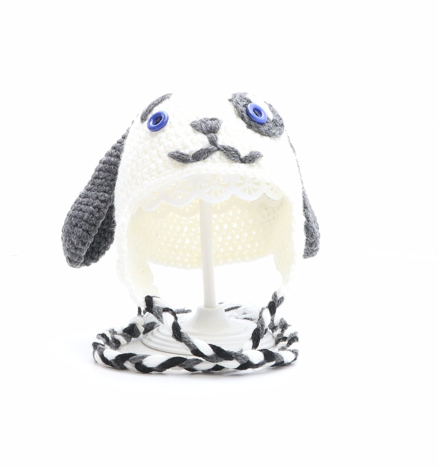 Preworn Boys Ivory Acrylic Winter Hat Size XS - Rabbit Design