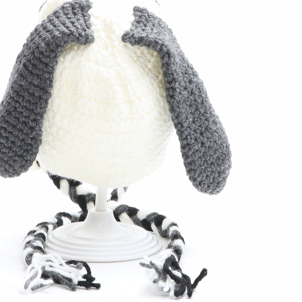 Preworn Boys Ivory Acrylic Winter Hat Size XS - Rabbit Design