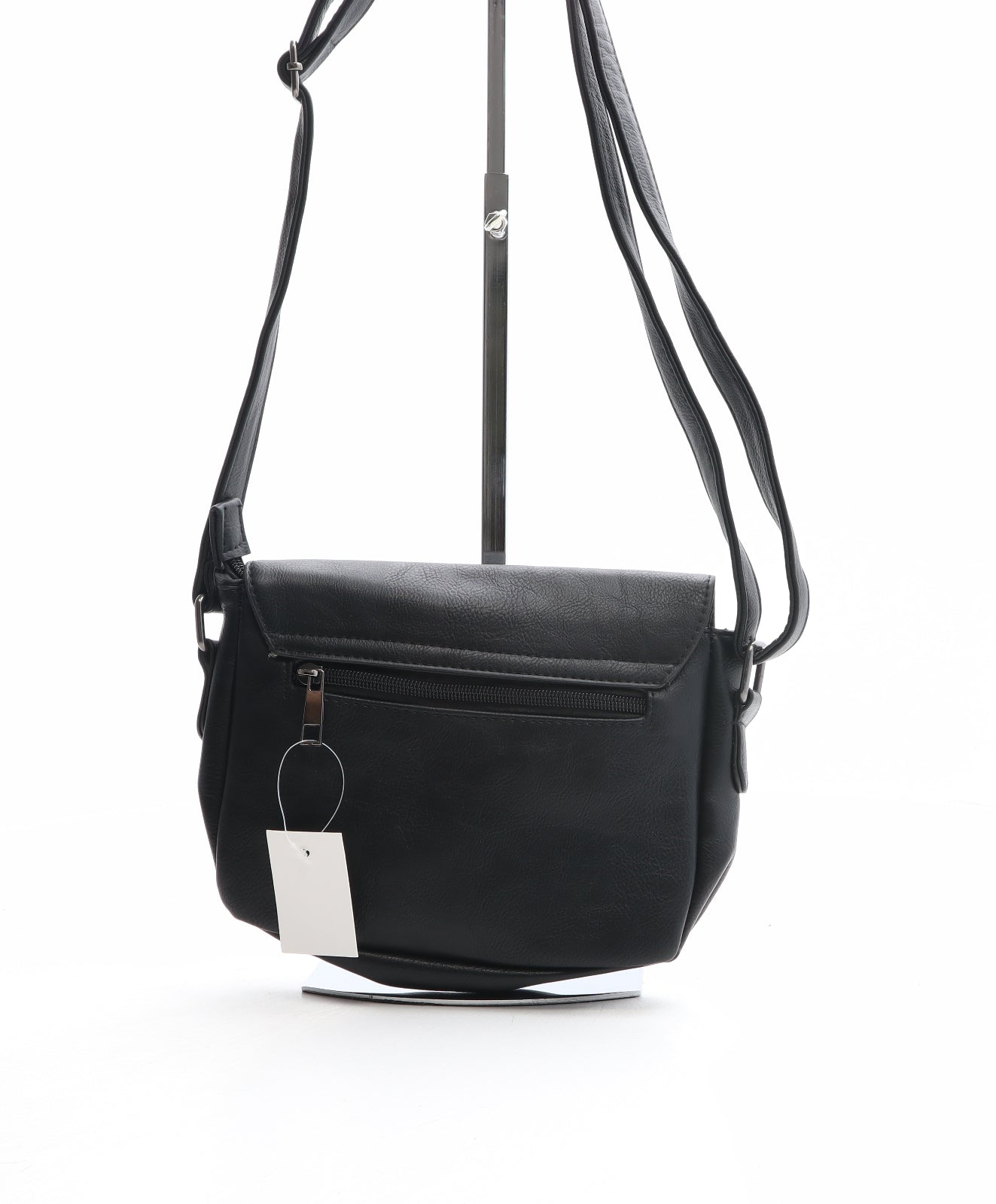 Preworn Womens Black Polyurethane Crossbody Size Small