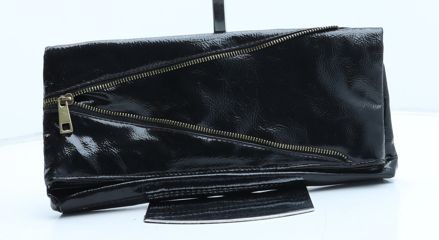 Atmosphere Womens Black Polyurethane Clutch Size Medium