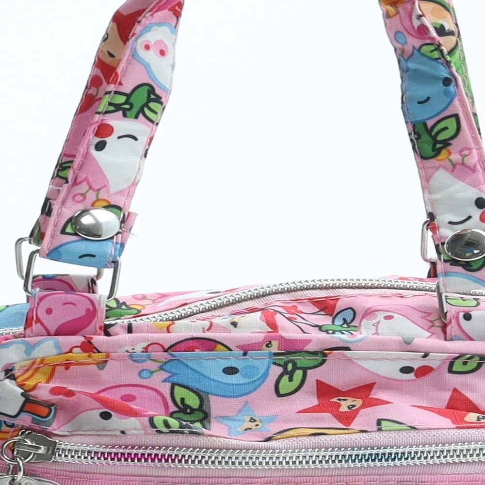 Preworn Girls Multicoloured Geometric 100% Polyester Top Handle Bag Size Small Zip