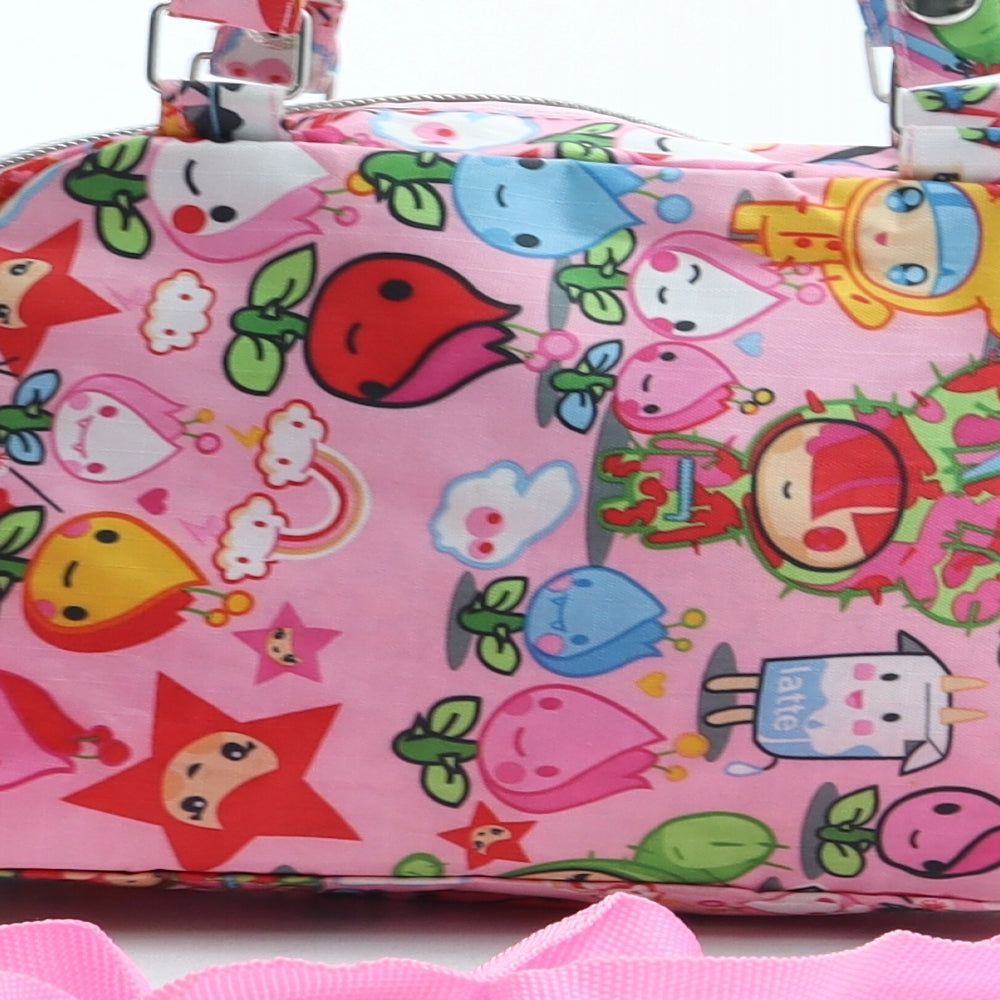Preworn Girls Multicoloured Geometric 100% Polyester Top Handle Bag Size Small Zip