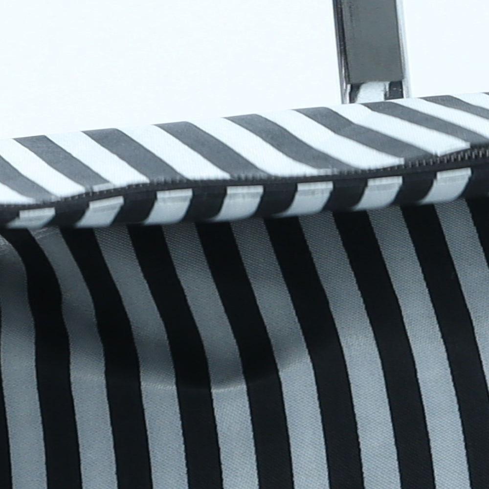 Preworn Womens Black Striped Polyester Clutch Size Small