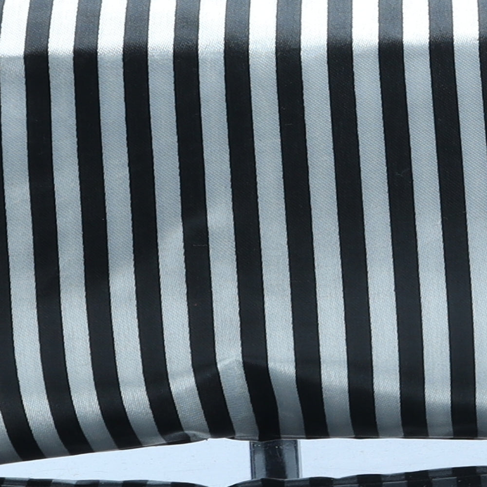 Preworn Womens Black Striped Polyester Clutch Size Small
