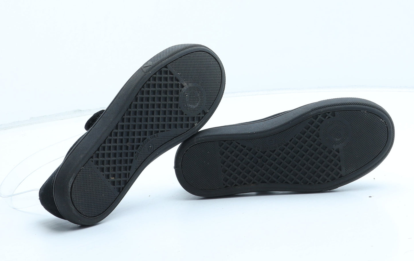George Girls Black Synthetic Mary Jane Flat UK 10 - Heart Detail