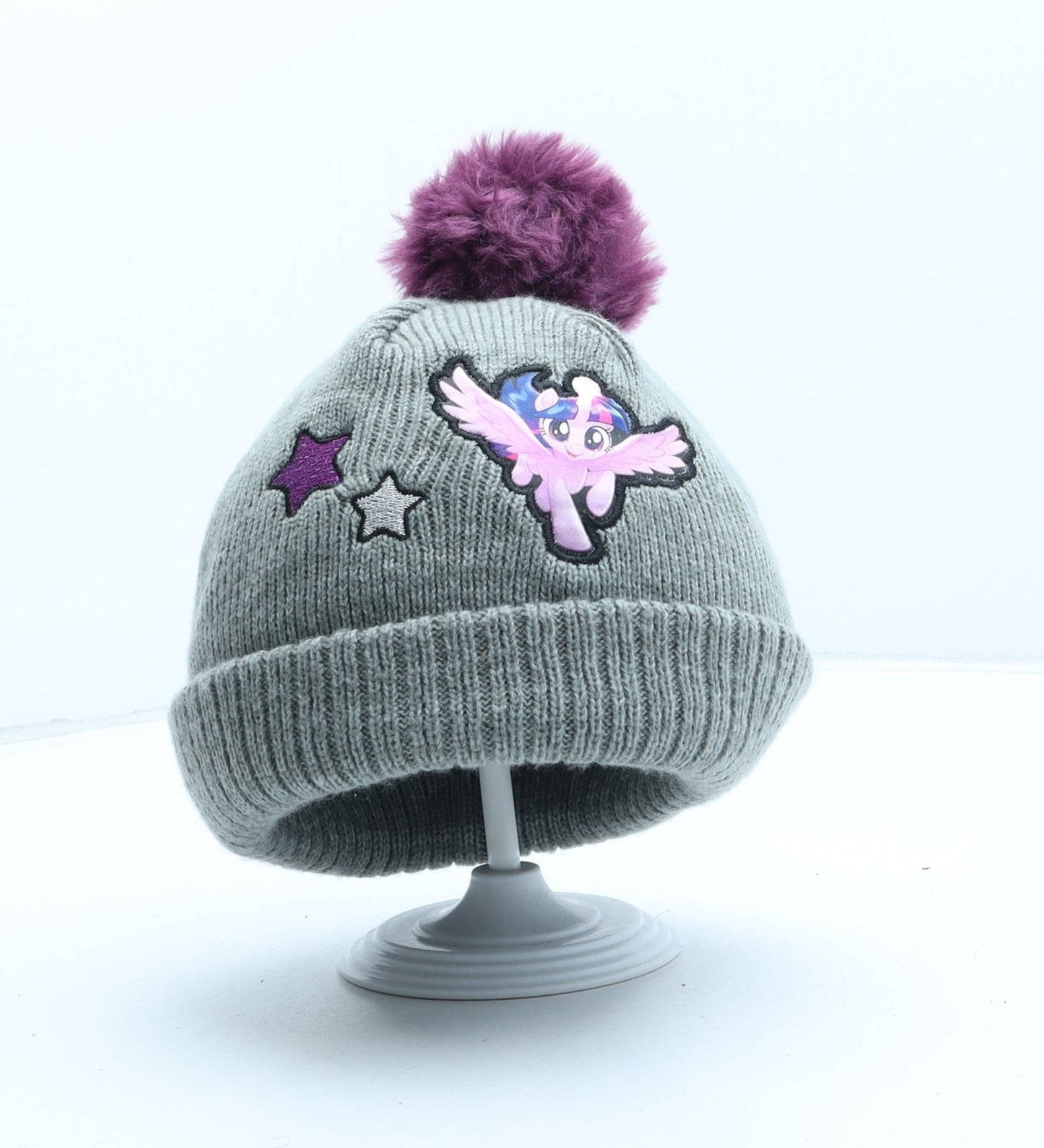 George Girls Grey Acrylic Bobble Hat One Size - My Little Pony