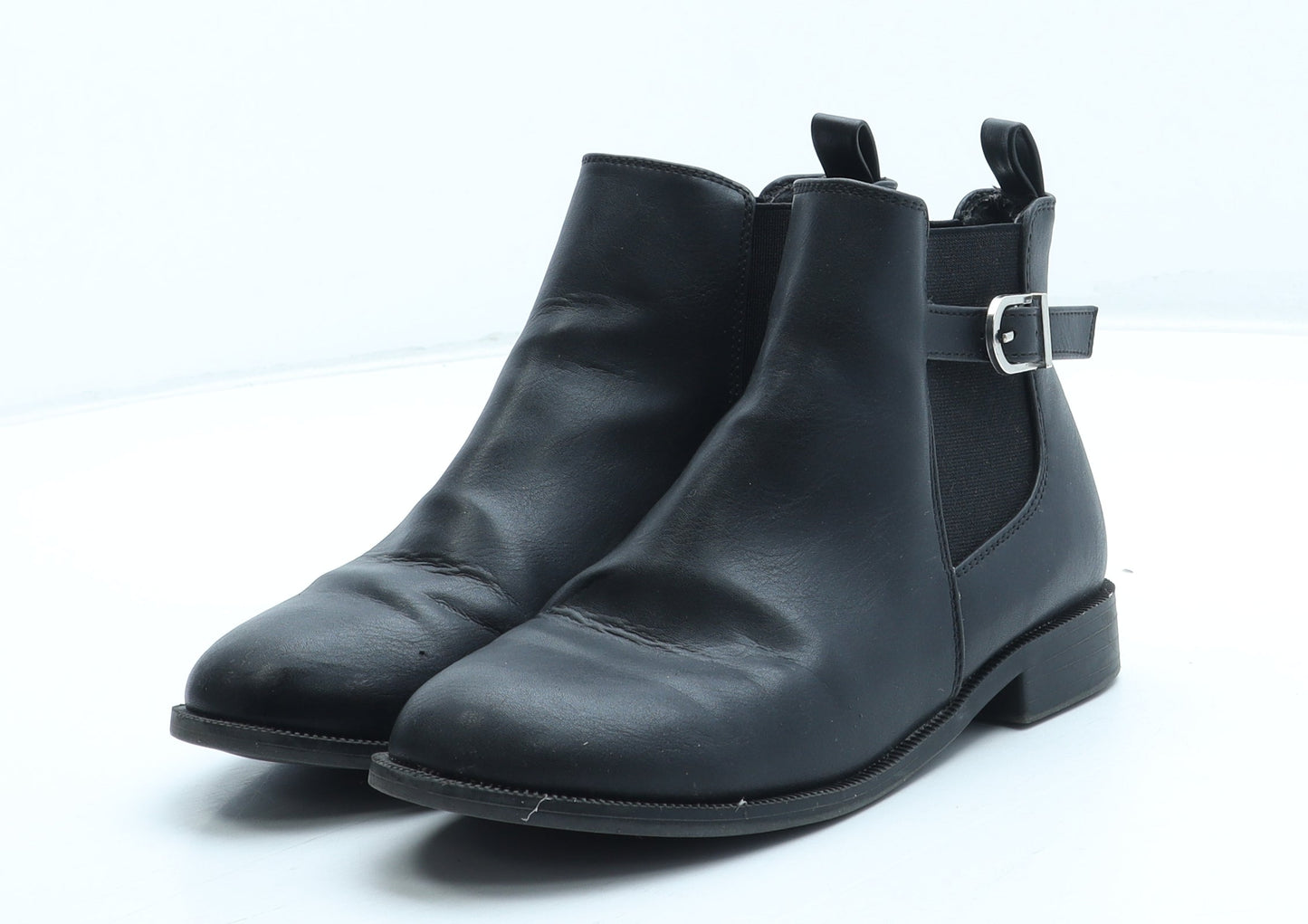 Primark Girls Black Polyurethane Chelsea Boot UK 1