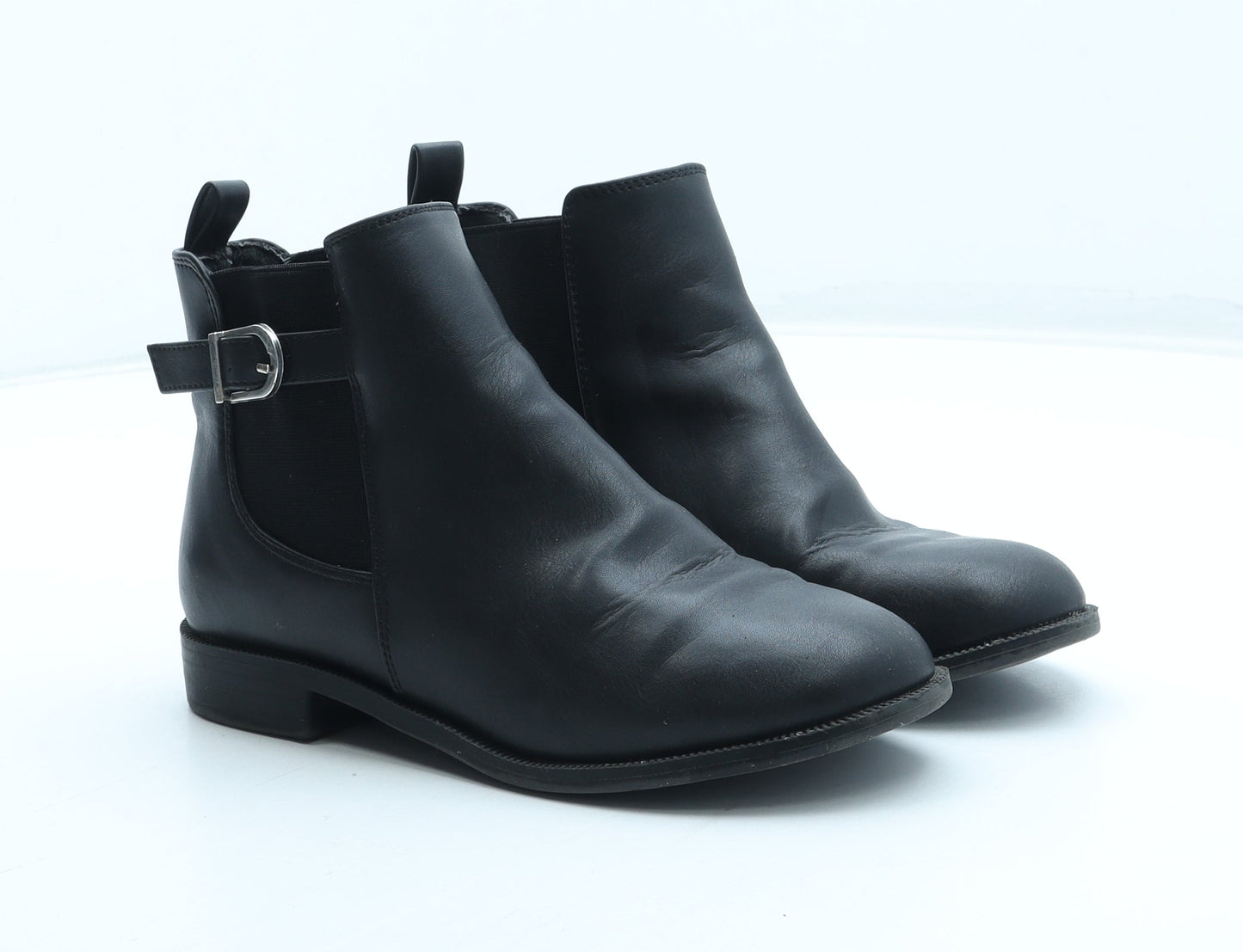 Primark Girls Black Polyurethane Chelsea Boot UK 1