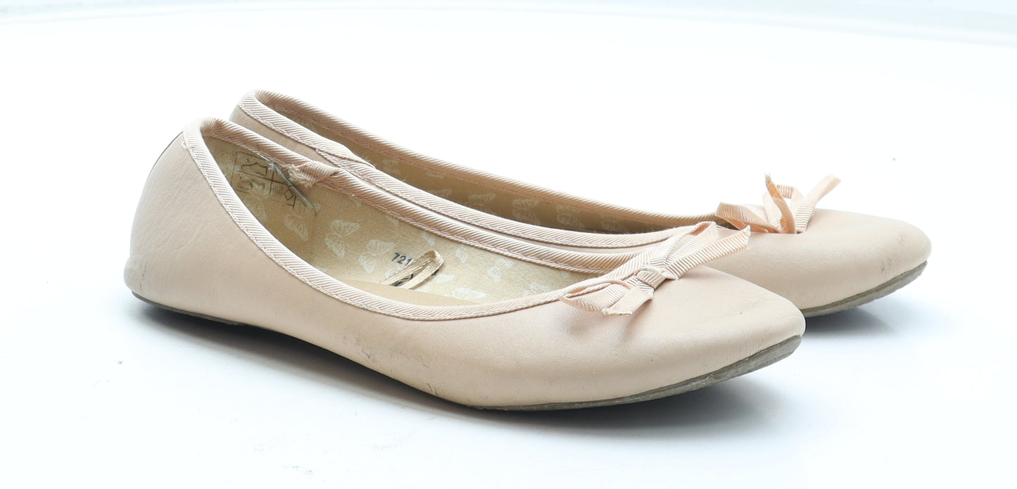 Atmosphere Womens Pink Polyester Ballet Flat UK