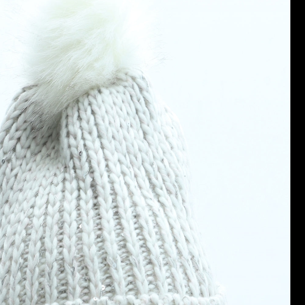 Preworn Womens Grey Polyester Bobble Hat One Size
