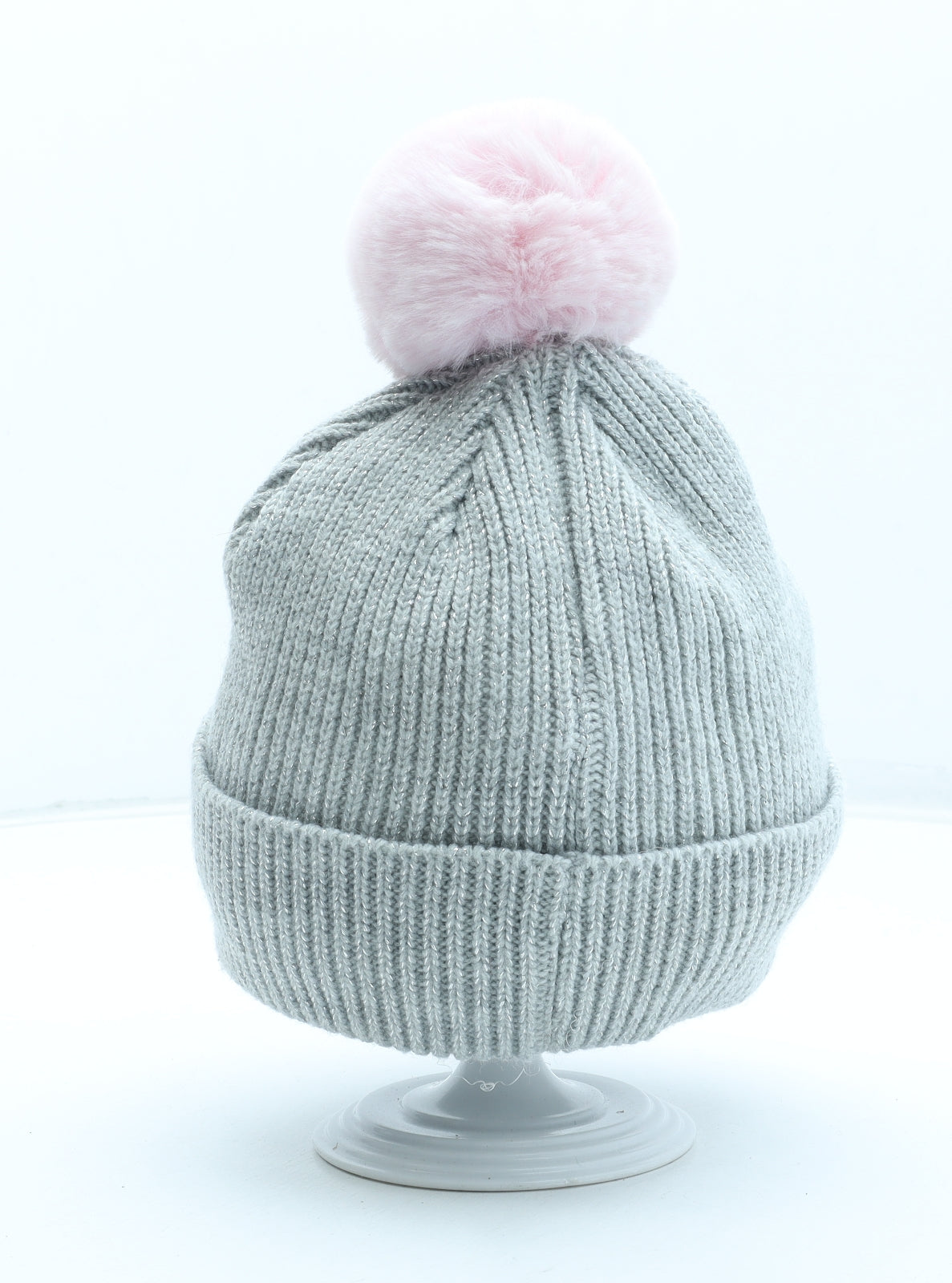 Primark Girls Grey Acrylic Bobble Hat Size M - LOL Dolls