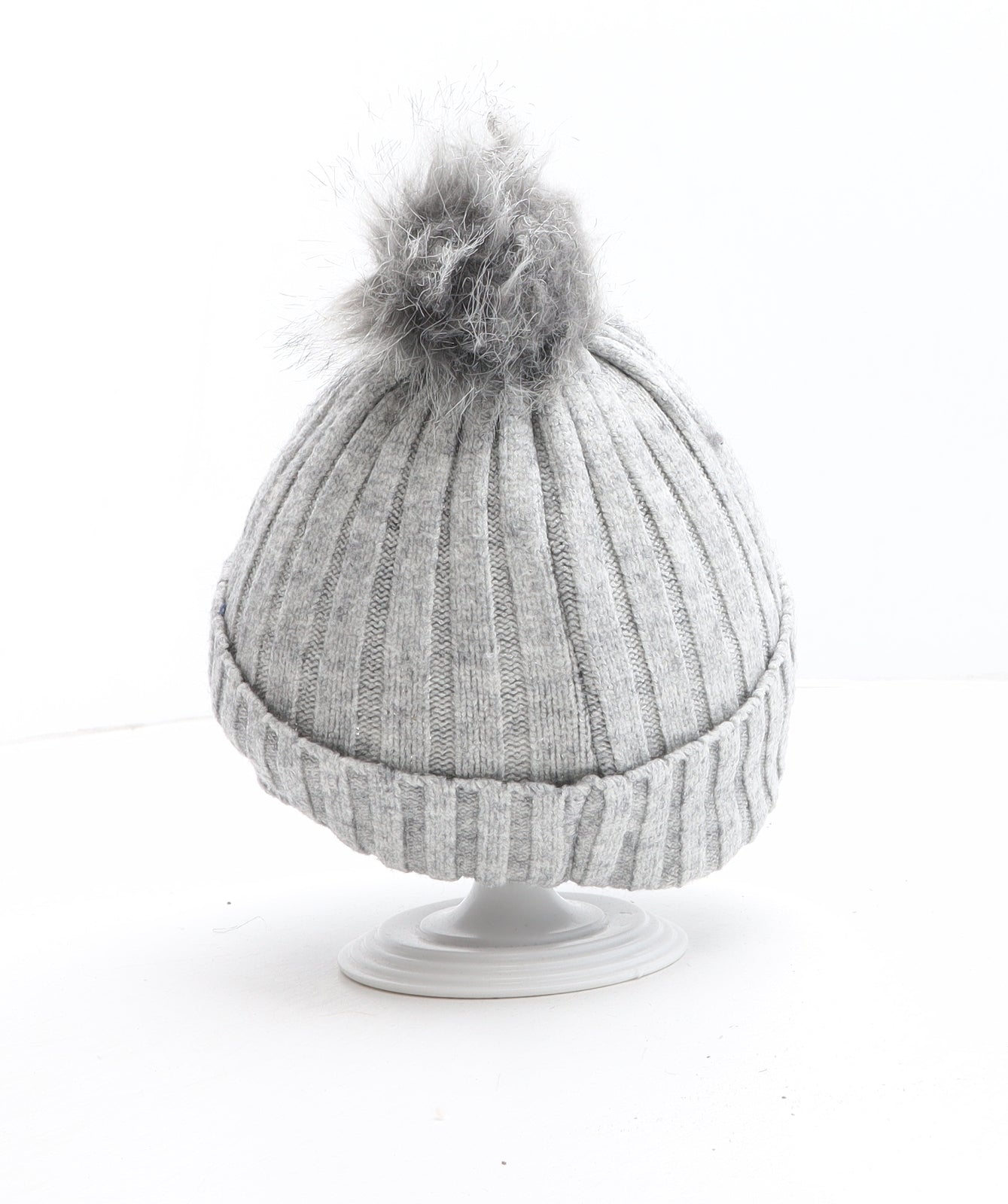 Primark Girls Grey Acrylic Bobble Hat One Size