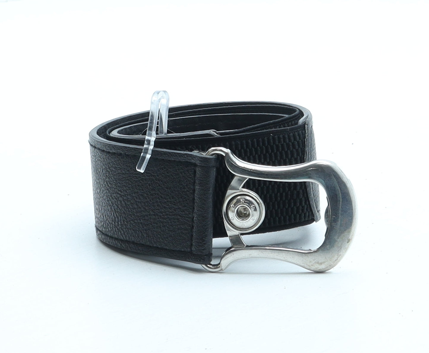 Preworn Womens Black Solid Polyester Basic Belt Belt One Size